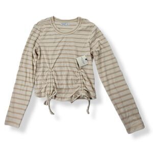 Arizona cream/Tan striped shirt with ruching XL Juniors